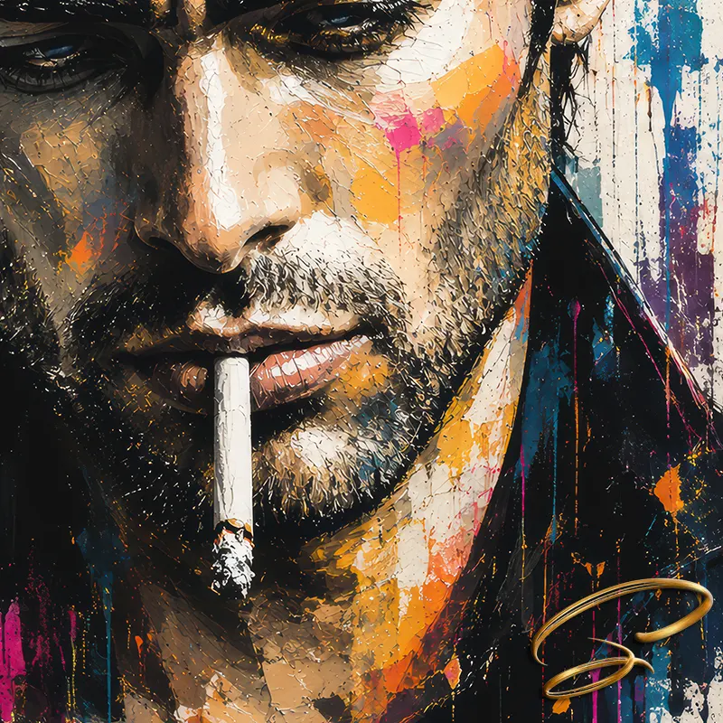 Tableau homme Pop Art contemporain – portrait masculin coloré sur toile
