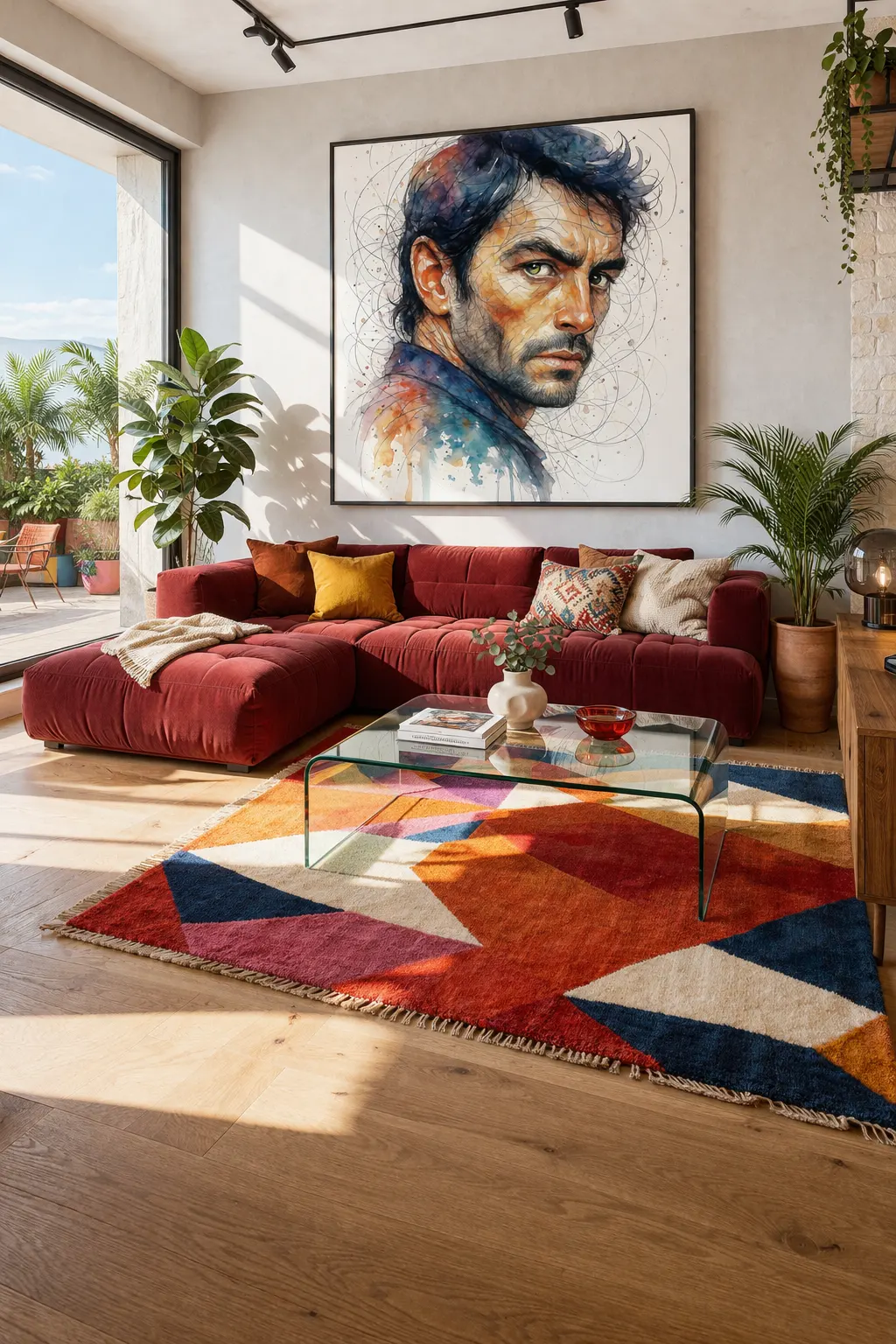 tableau homme artistique contemporain design pour salon design