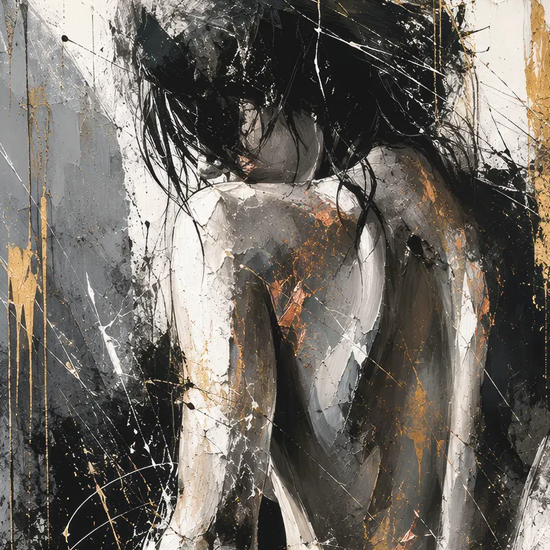 Tableau femme noir et blanc sensuel – Bare Essence zoom