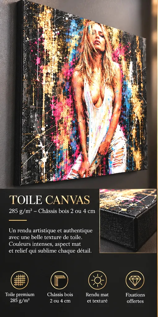 Golden Rebel sur Toile Canvas 285 g/m² avec tranche noire