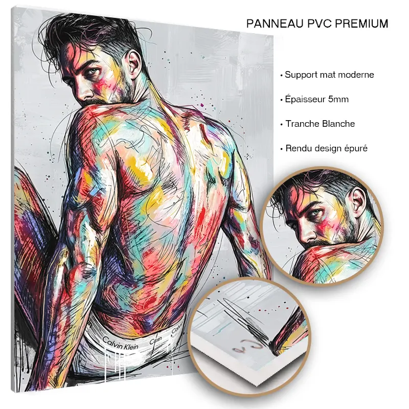 tableau-pop-art-regard-interdit-art-contemporain-sur-PVC premium finition mate.