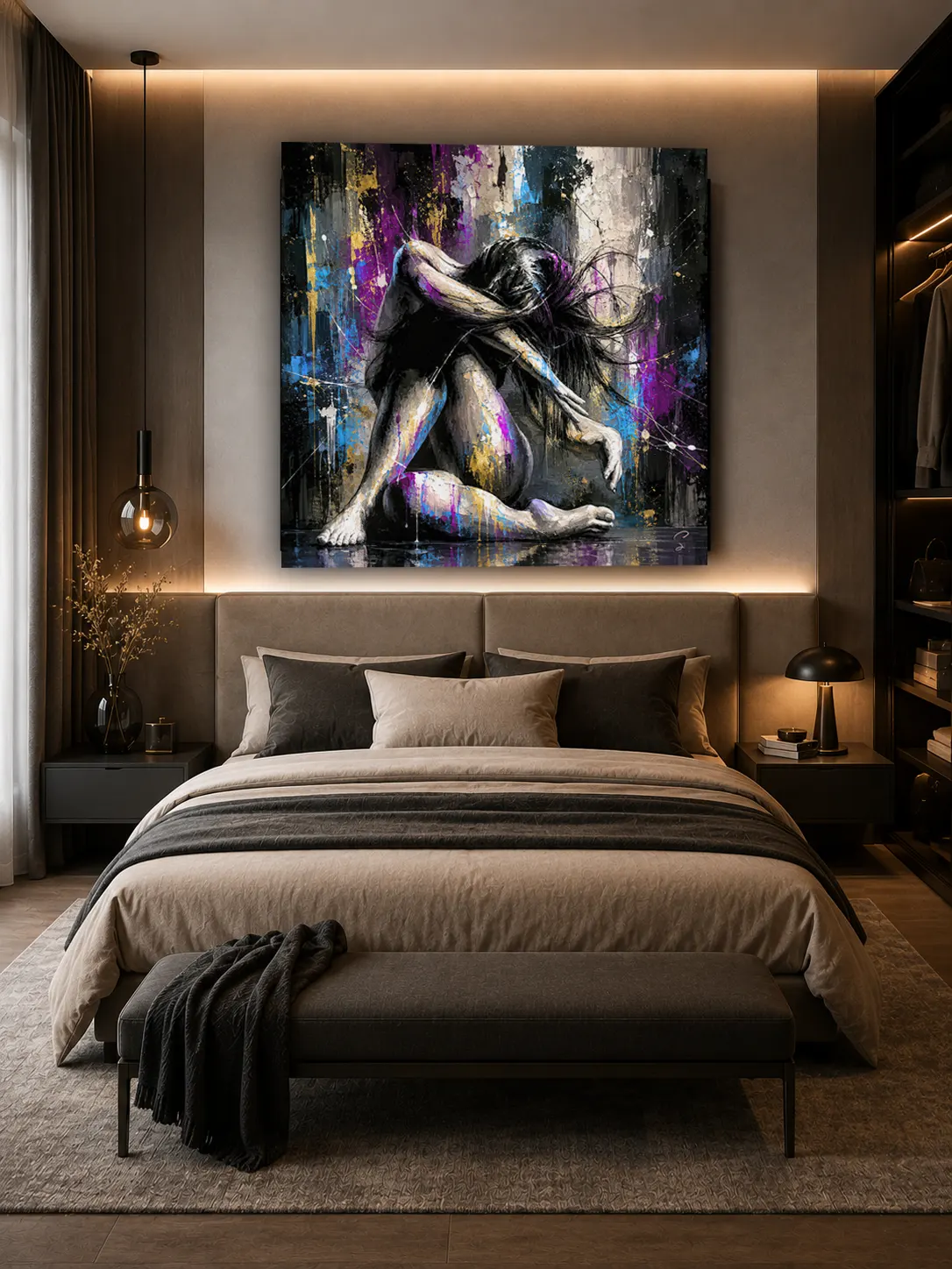 Tableau danse ballet Entwined Motion présenté dans une chambre design