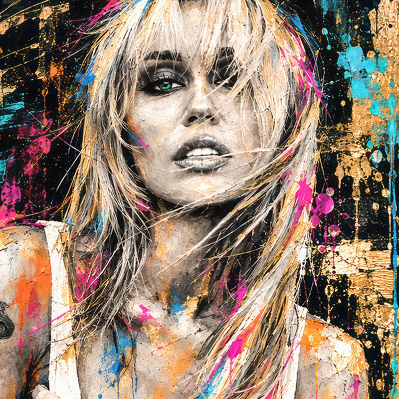 tableau street art celebrite Miley Cyrus street art