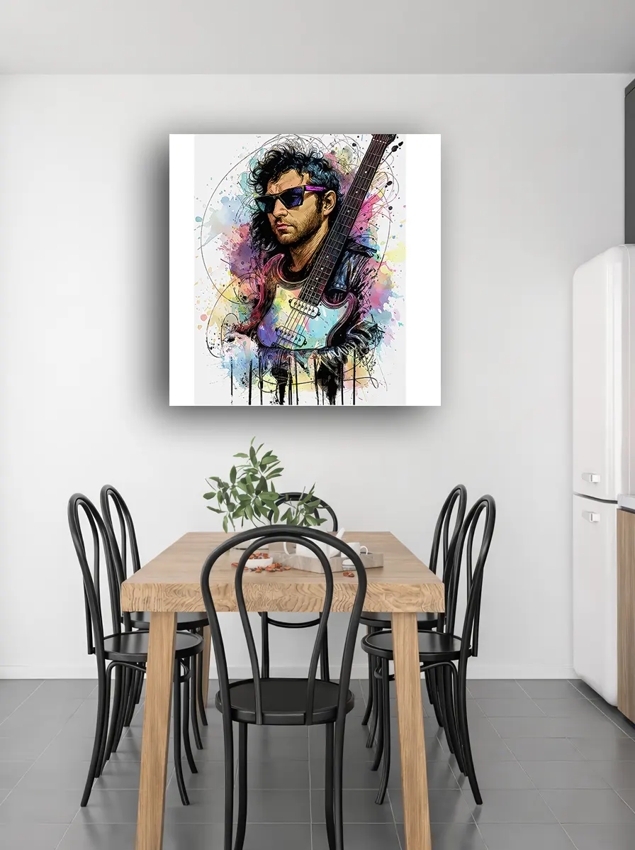 tableau M chanteur français déco murale pour bureau design par salle à manger