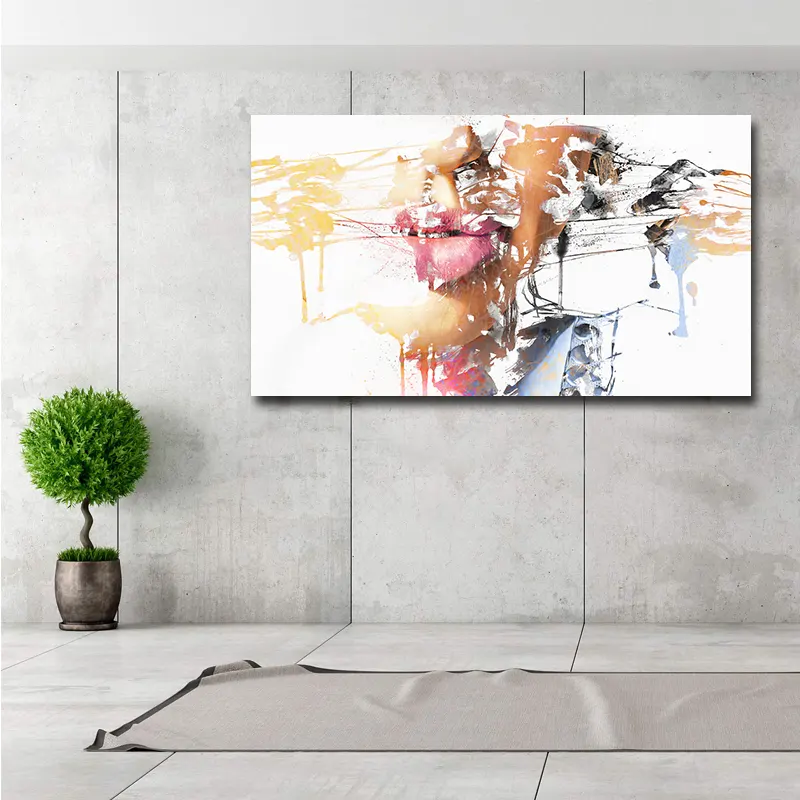 tableau bouche style pop art ink pour décoration design