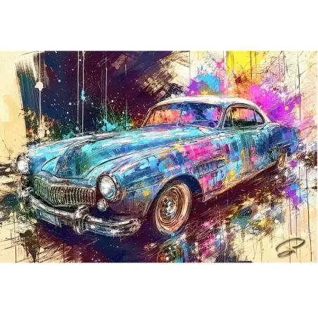 Tableau Chevrolet des années 1950 Pop Art Chrome Rebellion art automobile LVIP