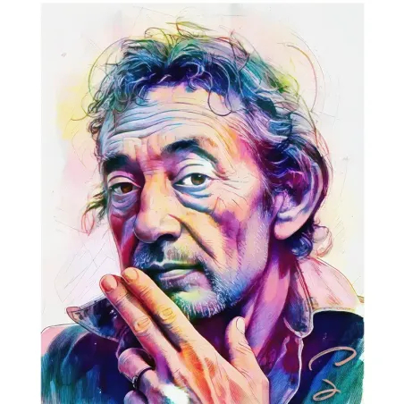 portrait pop art Serge Gainsbourg impression toile HD