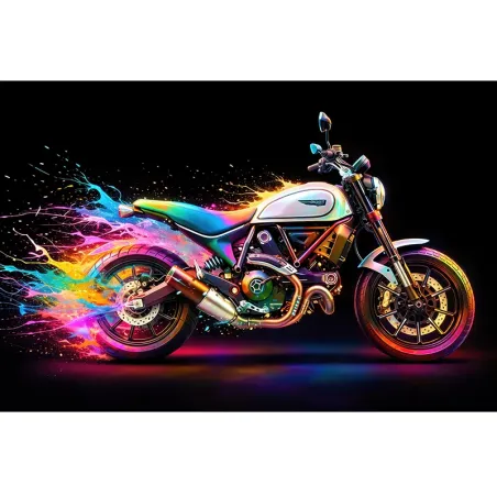 tableau Ducati pop art moto colorée moderne par LVIP