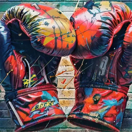 Tableau gants de boxes street art pour déco design par LVIP