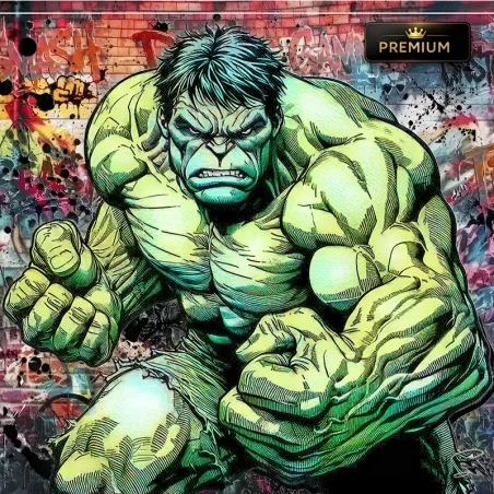 Tableau Hulk Street Art Premium style comics Marvel signé LVIP
