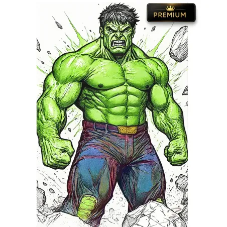 Tableau Hulk Colossal Marvel Pop Art pour décoration murale moderne premium by LVIP