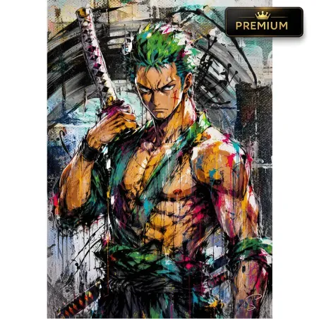 tableau-zoro-one-piece-street-art-sabreur-urbain-by-lvip